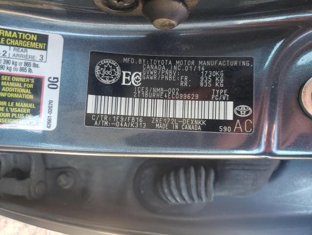 Photo 10 from auction – 2014 TOYOTA COROLLA L with VIN 2T1BURHE4EC099629