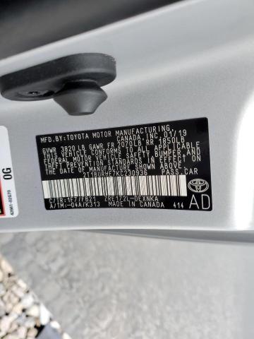 Photo 10 from auction – 2019 TOYOTA COROLLA L with VIN 2T1BURHE7KC230936