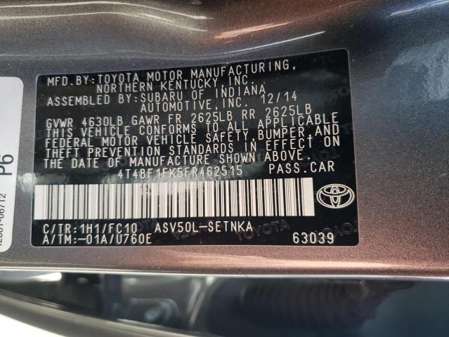 Photo 10 from auction – 2015 TOYOTA CAMRY LE with VIN 4T4BF1FK5FR462515