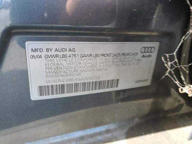 Photo 10 from auction – 2005 AUDI A4 1.8T AV with VIN WAUVC68E45A006253