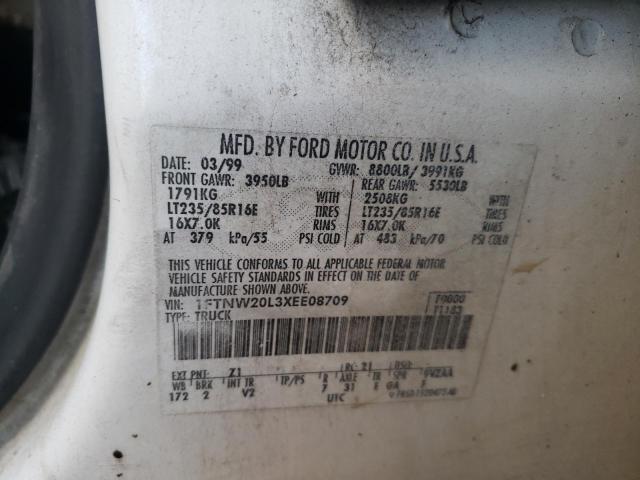 Photo 10 from auction – 1999 FORD F250 SUPER with VIN 1FTNW20L3XEE08709