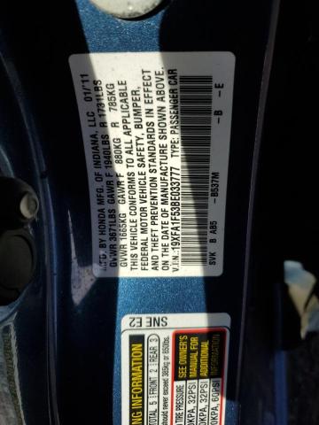 Photo 10 from auction – 2011 HONDA CIVIC with VIN 19XFA1F53BE033777