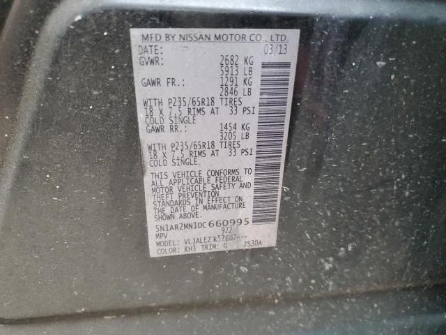Photo 10 from auction – 2013 NISSAN PATHFINDER with VIN 5N1AR2MN1DC660995