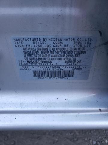 Photo 10 from auction – 2015 NISSAN VERSA S with VIN 3N1CN7AP7FL940975