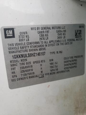 Photo 10 from auction – 2017 GMC ACADIA SLT with VIN 1GKKNULS8HZ146107