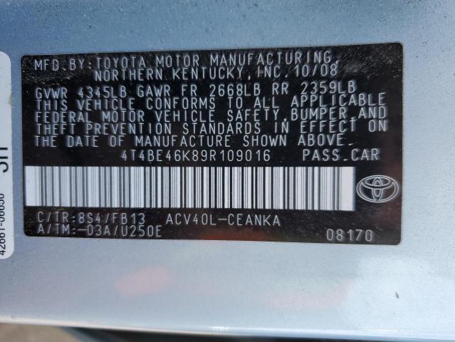 Photo 10 from auction – 2009 TOYOTA CAMRY BASE with VIN 4T4BE46K89R109016