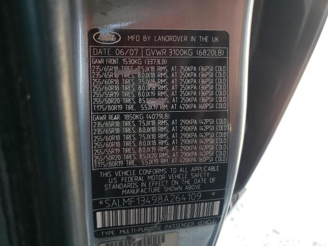Photo 10 from auction – 2008 LAND ROVER RANGE ROVE with VIN SALMF13498A264109