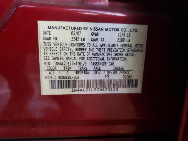 Photo 10 from auction – 2007 NISSAN ALTIMA 2.5 with VIN 1N4AL21E27N470129