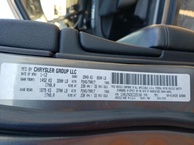Photo 10 from auction – 2012 JEEP GRAND CHER with VIN 1C4RJFAG3CC225180