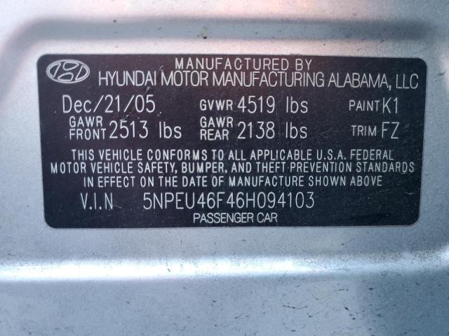 Photo 10 from auction – 2006 HYUNDAI SONATA GLS with VIN 5NPEU46F46H094103