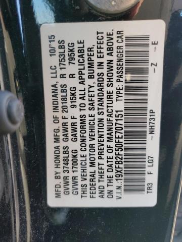Photo 10 from auction – 2015 HONDA CIVIC LX with VIN 19XFB2F50FE707151