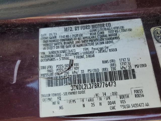 Photo 10 from auction – 2011 LINCOLN MKZ HYBRID with VIN 3LNDL2L37BR776473