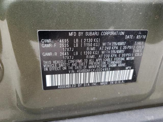 Photo 10 from auction – 2018 SUBARU OUTBACK 2. with VIN 4S4BSAFCXJ3324952