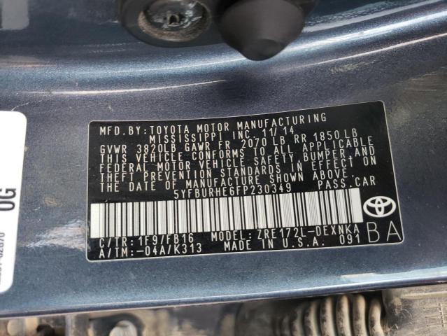 Photo 10 from auction – 2015 TOYOTA COROLLA L with VIN 5YFBURHE6FP230349