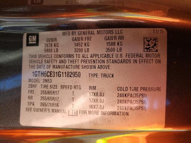 Photo 10 from auction – 2016 GMC CANYON SLE with VIN 1GTH6CE31G1182950