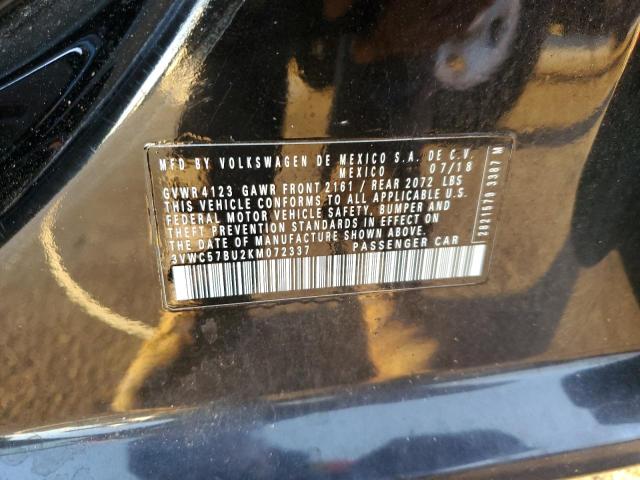 Photo 10 from auction – 2019 VOLKSWAGEN JETTA S with VIN 3VWC57BU2KM072337