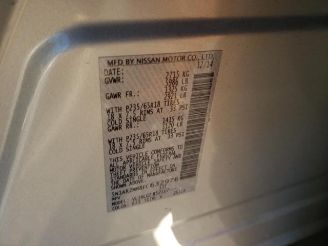 Photo 10 from auction – 2015 NISSAN PATHFINDER with VIN 5N1AR2MM8FC632976