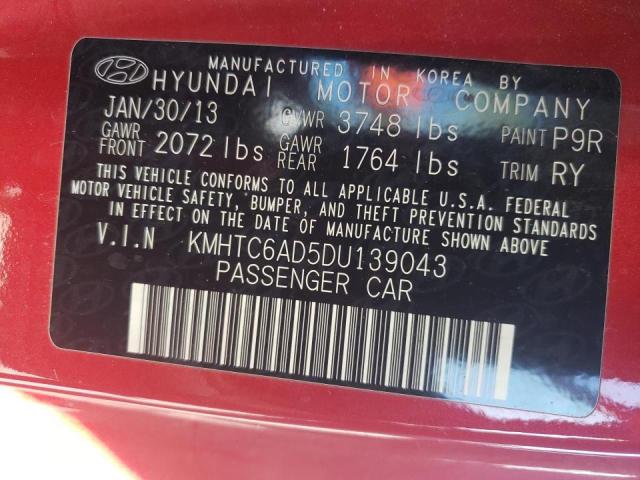 Photo 10 from auction – 2013 HYUNDAI VELOSTER with VIN KMHTC6AD5DU139043