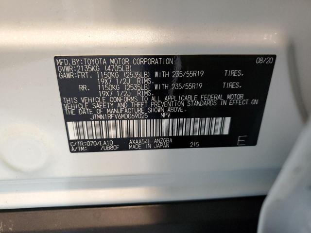 Photo 10 from auction – 2021 TOYOTA RAV4 LIMIT with VIN JTMN1RFV6MD069025