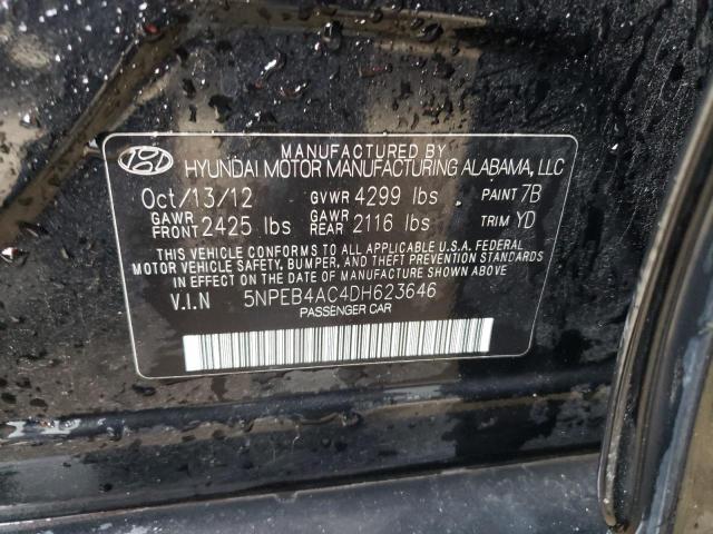 Photo 10 from auction – 2013 HYUNDAI SONATA GLS with VIN 5NPEB4AC4DH623646