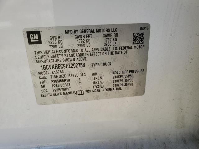 Photo 10 from auction – 2015 CHEVROLET SILVERADO with VIN 1GCVKREC9FZ292758
