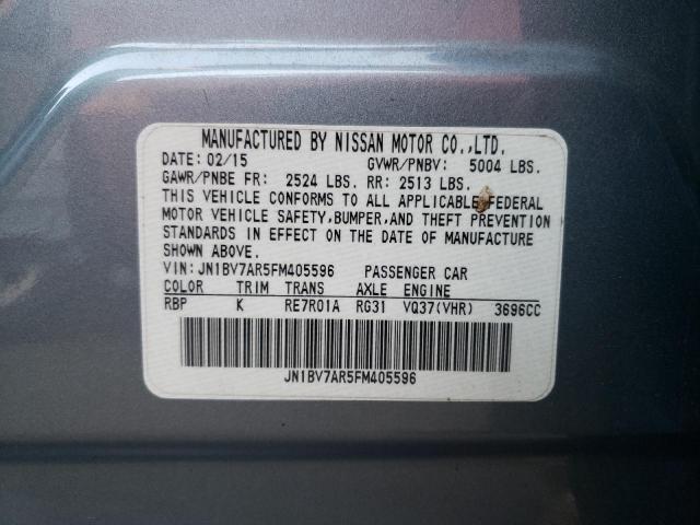 Photo 10 from auction – 2015 INFINITI Q50 BASE with VIN JN1BV7AR5FM405596