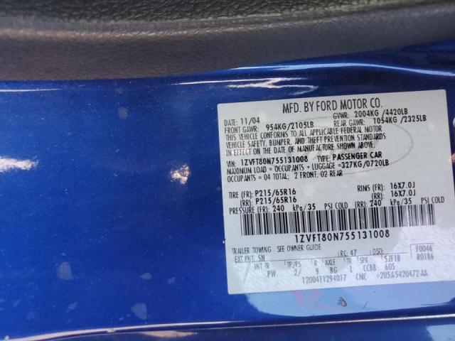 Photo 10 from auction – 2005 FORD MUSTANG with VIN 1ZVFT80N755131008