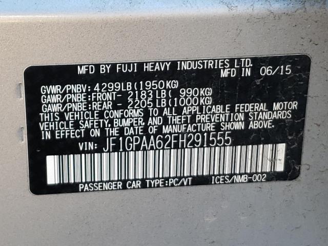 Photo 10 from auction – 2015 SUBARU IMPREZA with VIN JF1GPAA62FH291555
