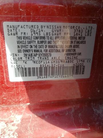 Photo 10 from auction – 2014 NISSAN SENTRA S with VIN 3N1AB7AP1EY266579