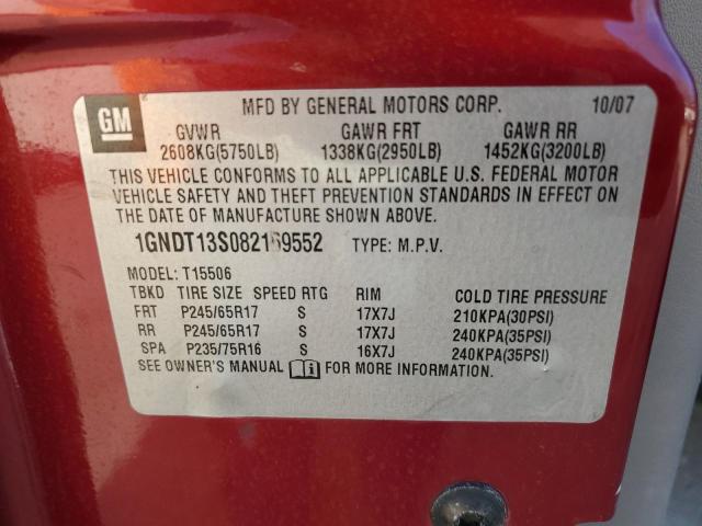 Photo 10 from auction – 2008 CHEVROLET TRAILBLAZE with VIN 1GNDT13S082169552
