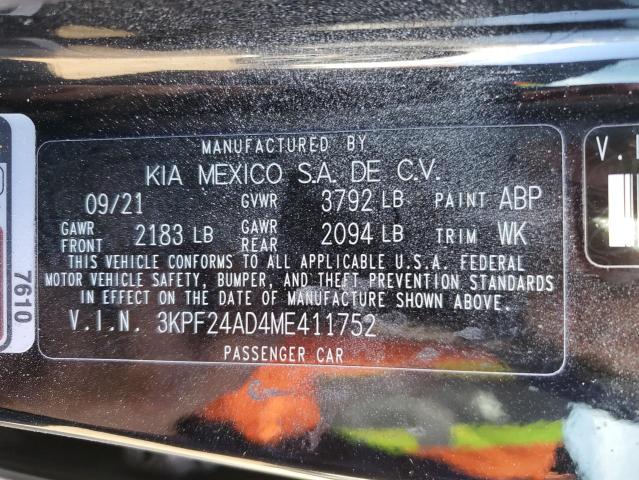 Photo 10 from auction – 2021 KIA FORTE FE with VIN 3KPF24AD4ME411752