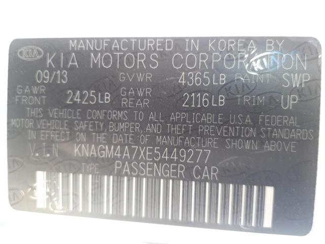 Photo 10 from auction – 2014 KIA OPTIMA LX with VIN KNAGM4A7XE5449277