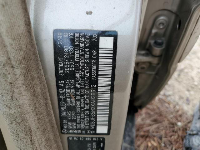 Photo 10 from auction – 1999 MERCEDES-BENZ E 320 with VIN WDBJF65H2XA836612