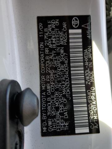 Photo 10 from auction – 2010 TOYOTA PRIUS with VIN JTDKN3DU9A0094017