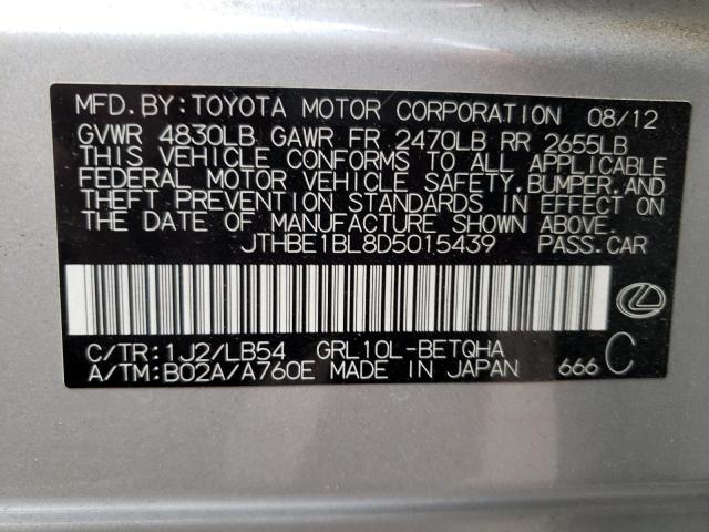Photo 10 from auction – 2013 LEXUS GS 350 with VIN JTHBE1BL8D5015439