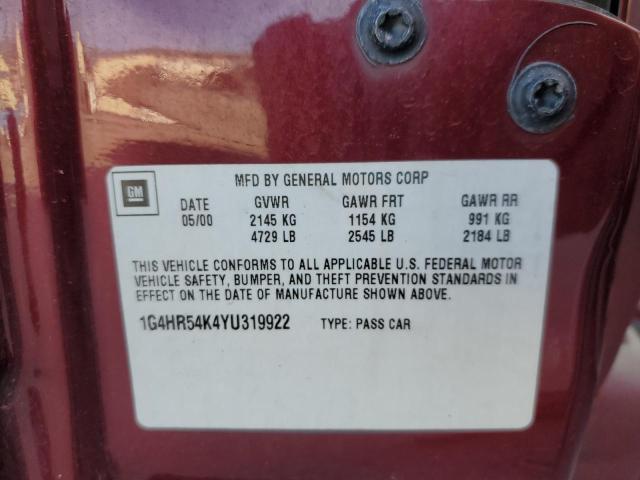 Photo 10 from auction – 2000 BUICK LESABRE LI with VIN 1G4HR54K4YU319922