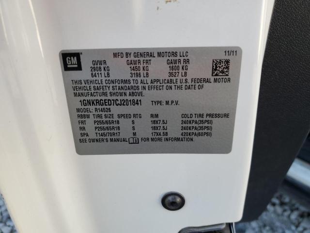 Фото 10 с аукциона – 2012 CHEVROLET TRAVERSE L с VIN 1GNKRGED7CJ201841