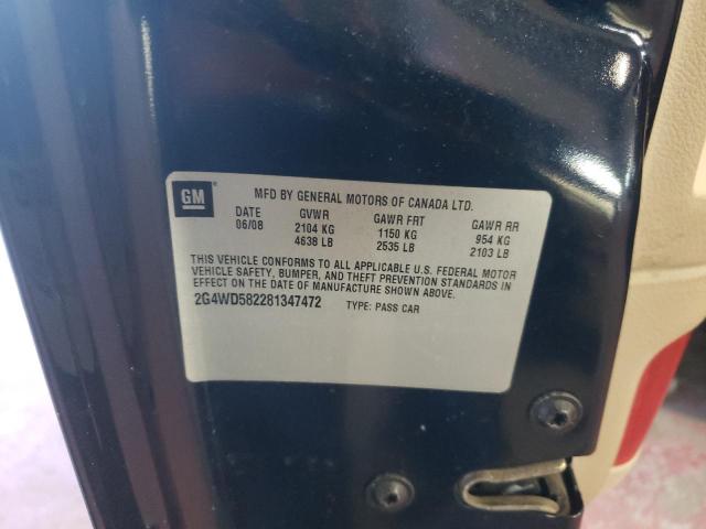Photo 10 from auction – 2008 BUICK LACROSSE C with VIN 2G4WD582281347472