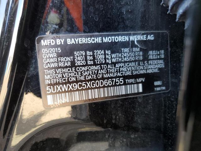 Photo 10 from auction – 2016 BMW X3 XDRIVE2 with VIN 5UXWX9C5XG0D66755