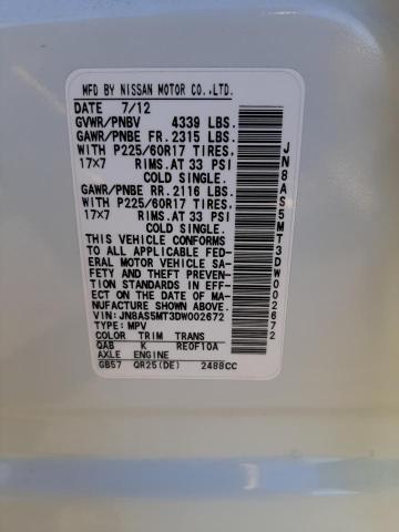 Photo 10 from auction – 2013 NISSAN ROGUE S with VIN JN8AS5MT3DW002672