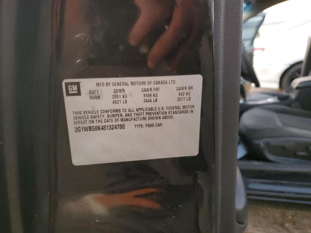 Photo 10 from auction – 2008 CHEVROLET IMPALA LS with VIN 2G1WB58K481324780