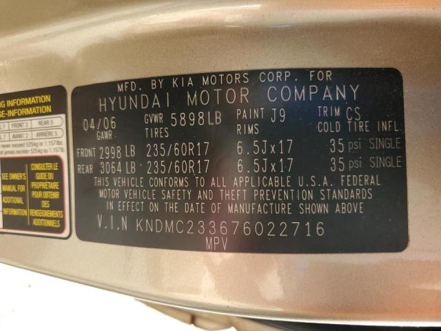 Photo 10 from auction – 2007 HYUNDAI ENTOURAGE with VIN KNDMC233676022716