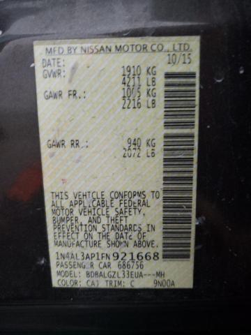 Photo 10 from auction – 2015 NISSAN ALTIMA 2.5 with VIN 1N4AL3AP1FN921668