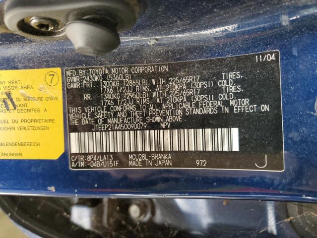 Photo 10 from auction – 2005 TOYOTA HIGHLANDER with VIN JTEEP21A450090079