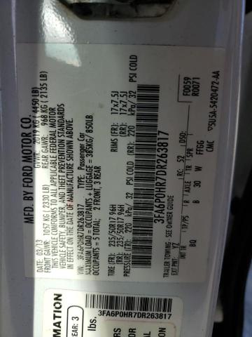 Photo 10 from auction – 2013 FORD FUSION SE with VIN 3FA6P0HR7DR263817