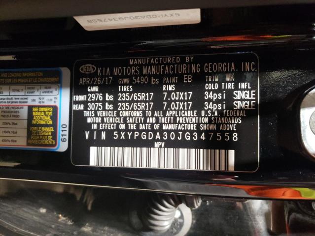 Photo 10 from auction – 2018 KIA SORENTO LX with VIN 5XYPGDA30JG347558