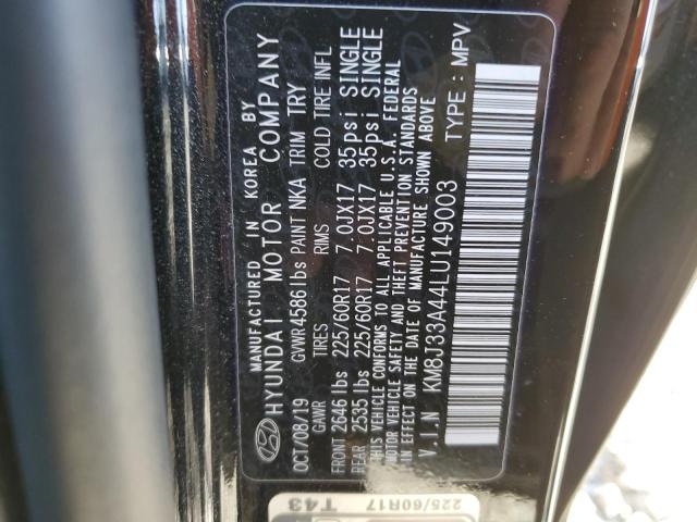 Photo 10 from auction – 2020 HYUNDAI TUCSON LIM with VIN KM8J33A44LU149003