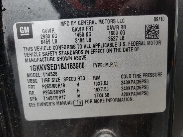Photo 10 from auction – 2011 GMC ACADIA SLT with VIN 1GKKVSED1BJ183900