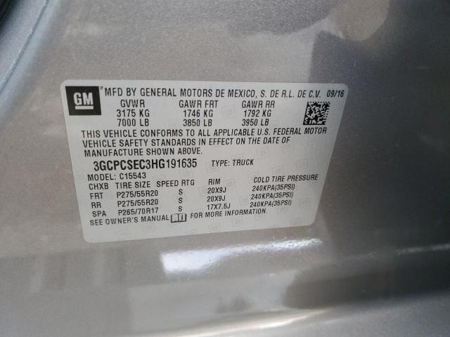 Photo 10 from auction – 2017 CHEVROLET SILVERADO with VIN 3GCPCSEC3HG191635