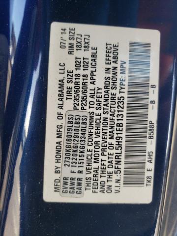 Photo 10 from auction – 2014 HONDA ODYSSEY TO with VIN 5FNRL5H91EB131235